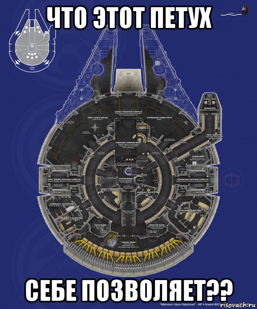 что этот петух себе позволяет??, Мем Millennium Falcon