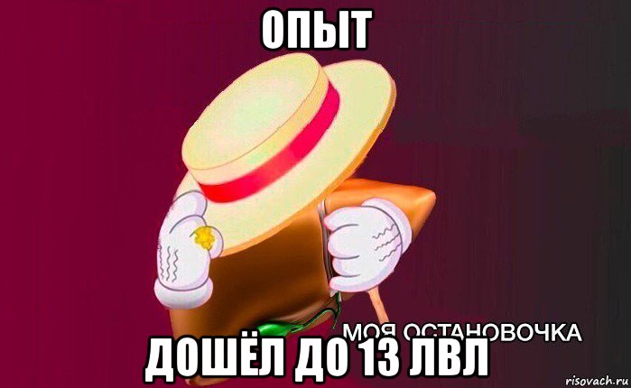 опыт дошёл до 13 лвл, Мем   Моя остановочка