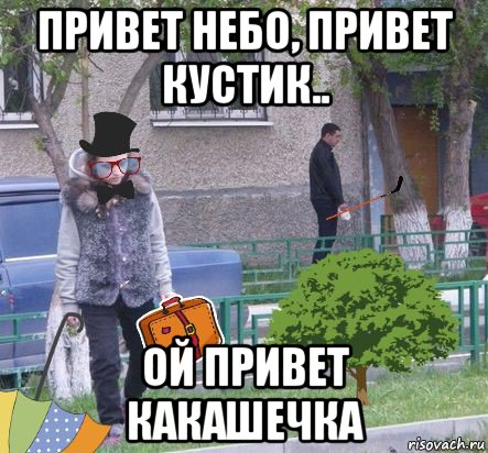 привет небо, привет кустик.. ой привет какашечка