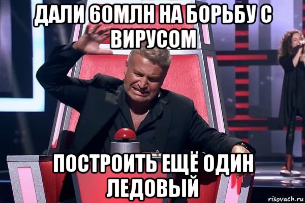 дали 60млн на борьбу с вирусом построить ещё один ледовый, Мем   Отчаянный Агутин