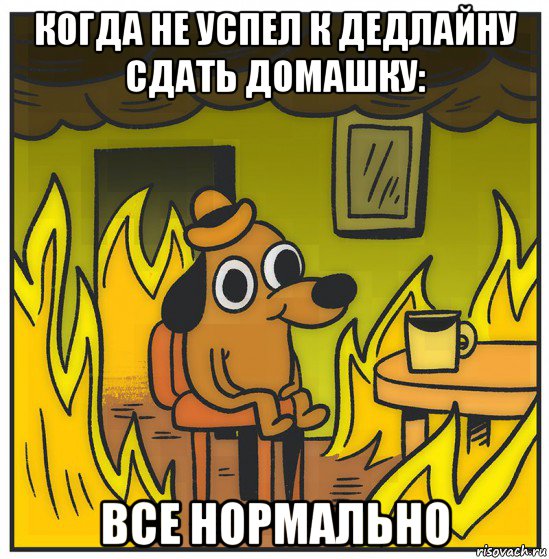 когда не успел к дедлайну сдать домашку: все нормально