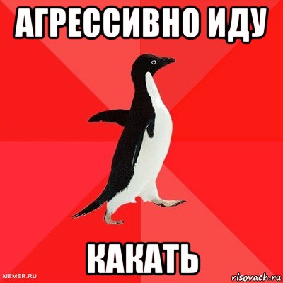 агрессивно иду какать, Мем  социально-агрессивный пингвин