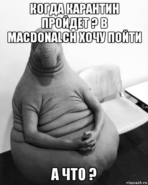 когда карантин пройдет ? в macdonalch хочу пойти а что ?, Мем  Ждун