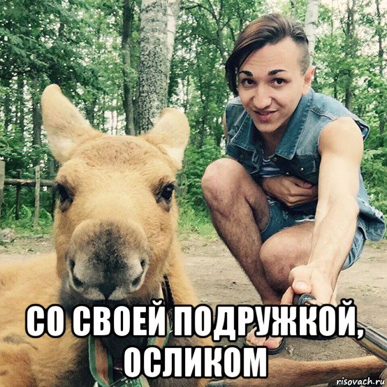  со своей подружкой, осликом, Мем Животное и Животное