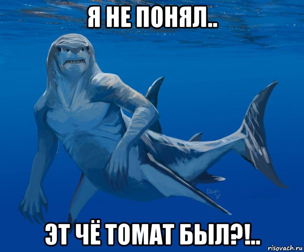 я не понял.. эт чё томат был?!.., Мем Белая Акула