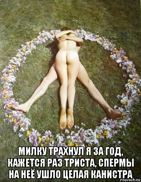  милку трахнул я за год, кажется раз триста, спермы на неё ушло целая канистра, Мем Hippie Love