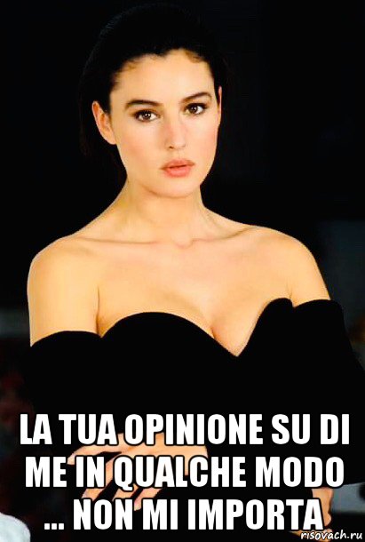  la tua opinione su di me in qualche modo ... non mi importa, Мем Monica Belluci