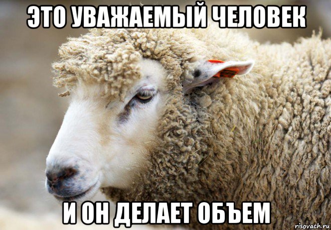 это уважаемый человек и он делает объем