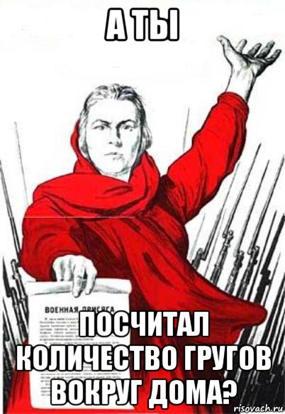 а ты посчитал количество гругов вокруг дома?, Мем Родина Мать