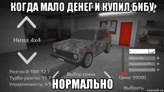 когда мало денег и купил бибу нормально
