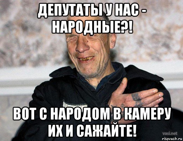 депутаты у нас - народные?! вот с народом в камеру их и сажайте!
