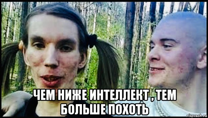  чем ниже интеллект , тем больше похоть, Мем Больные