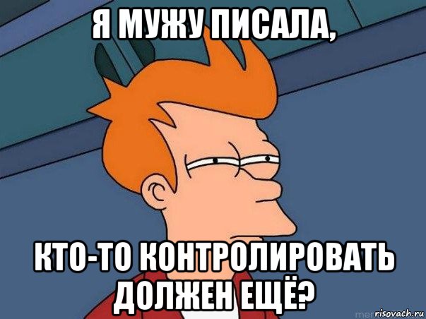 я мужу писала, кто-то контролировать должен ещё?, Мем  Фрай (мне кажется или)