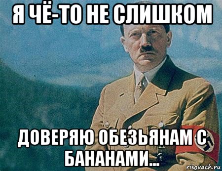 я чё-то не слишком доверяю обезьянам с бананами..., Мем Гитлер