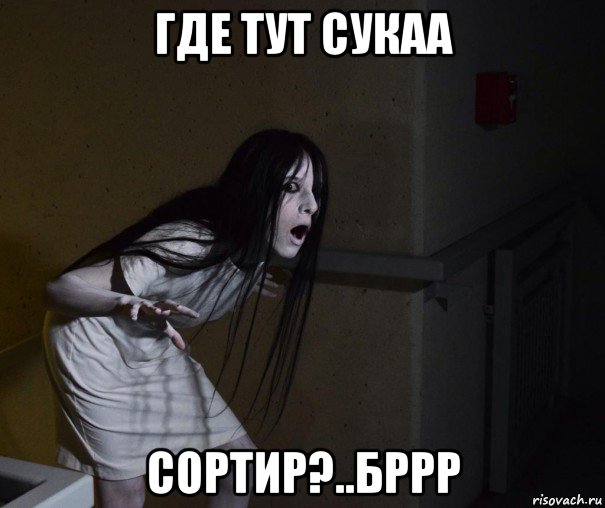 где тут сукаа сортир?..бррр, Мем Ju On