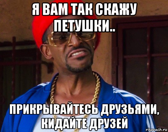 я вам так скажу петушки.. прикрывайтесь друзьями, кидайте друзей, Мем Не грози южному
