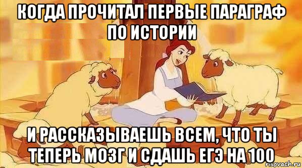 когда прочитал первые параграф по истории и рассказываешь всем, что ты теперь мозг и сдашь егэ на 100