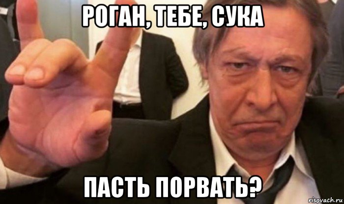 роган, тебе, сука пасть порвать?, Мем Пьяный Михаил Ефремов