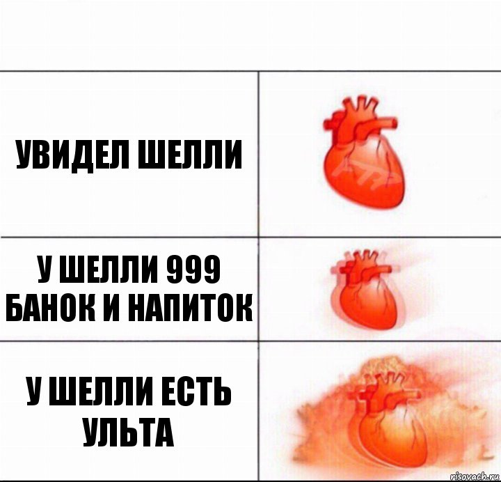 увидел шелли у шелли 999 банок и напиток у шелли есть ульта, Комикс  Расширяюшее сердце