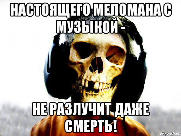 настоящего меломана с музыкой - не разлучит даже смерть!, Мем Скелет слушает музыку