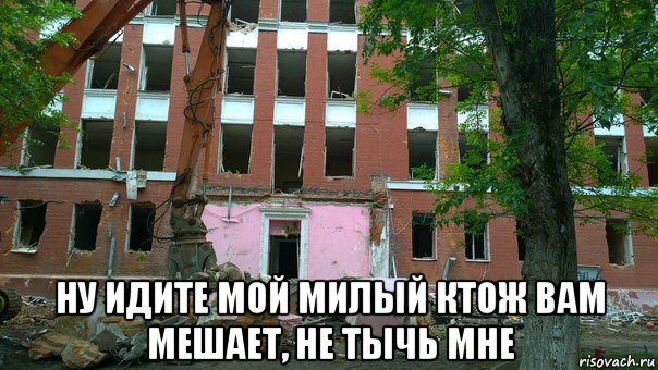  ну идите мой милый ктож вам мешает, не тычь мне, Мем Снос школы
