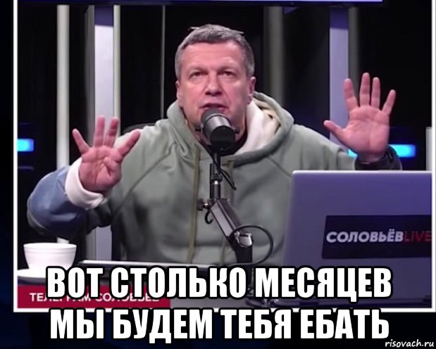  вот столько месяцев мы будем тебя ебать, Мем Соловьёв ДЕВЯТЬ МЕСЯЦЕВ