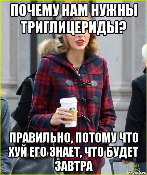 почему нам нужны триглицериды? правильно, потому что хуй его знает, что будет завтра