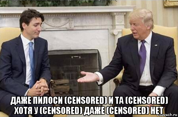  даже пилоси (censored) и та (censored) хотя у (censored) даже (censored) нет, Мем Трамп и Джастин
