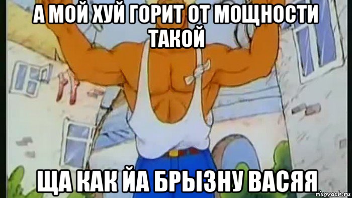 а мой хуй горит от мощности такой ща как йа брызну васяя, Мем Вася