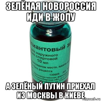 зелёная новороссия иди в жопу а зелёный путин приехал из москвы в киеве
