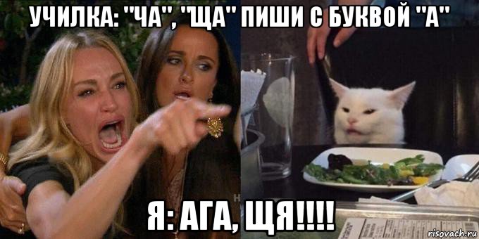 училка: "ча", "ща" пиши с буквой "а" я: ага, щя!!!!