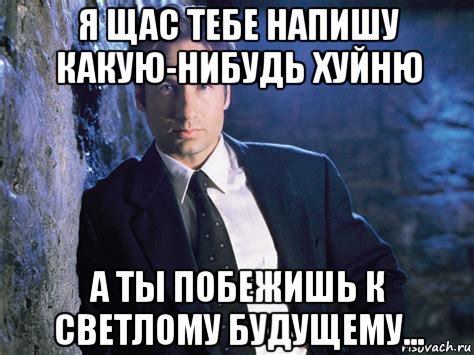 я щас тебе напишу какую-нибудь хуйню а ты побежишь к светлому будущему..., Мем Агент малдер