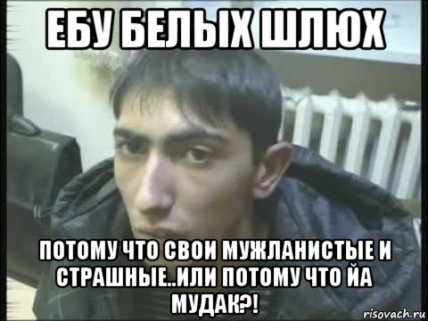 ебу белых шлюх потому что свои мужланистые и страшные..или потому что йа мудак?!, Мем Animals