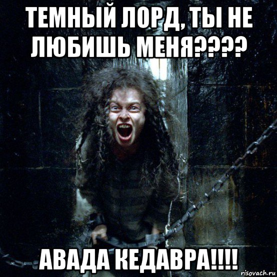темный лорд, ты не любишь меня???? авада кедавра!!!!