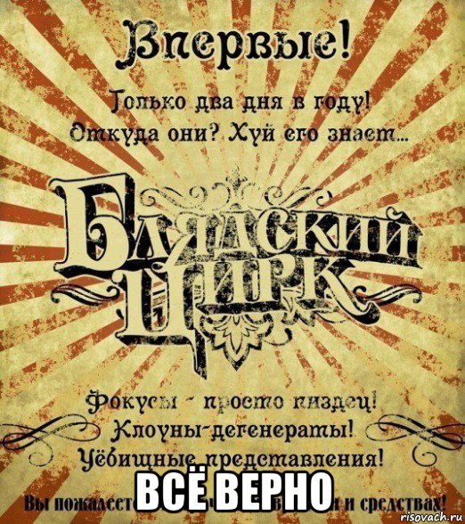  всё верно, Мем Блядский цирк