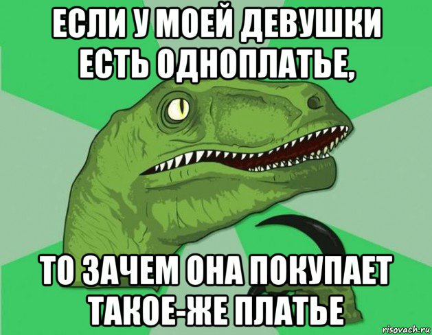 если у моей девушки есть одноплатье, то зачем она покупает такое-же платье