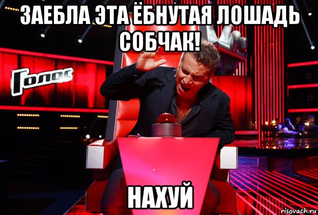 заебла эта ёбнутая лошадь собчак! нахуй