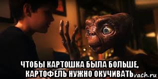  чтобы картошка была больше, картофель нужно окучивать, Мем Инопланетянин