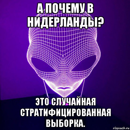 а почему в нидерланды? это случайная стратифицированная выборка., Мем Инопланетянин