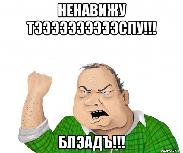 ненавижу тээээээээээслу!!! блэадъ!!!, Мем мужик