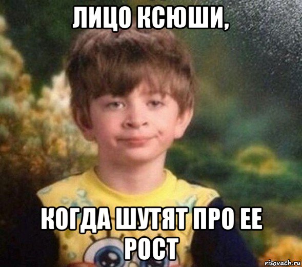 лицо ксюши, когда шутят про ее рост, Мем Недовольный пацан