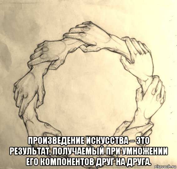  произведение искусства – это результат, получаемый при умножении его компонентов друг на друга., Мем ПИ