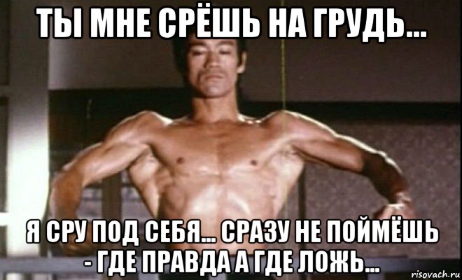 ты мне срёшь на грудь... я сру под себя... сразу не поймёшь - где правда а где ложь...