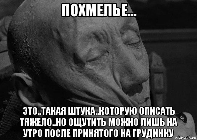 похмелье... это..такая штука..которую описать тяжело..но ощутить можно лишь на утро после принятого на грудинку, Мем Резина лицо