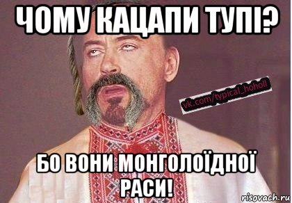 чому кацапи тупі? бо вони монголоїдної раси!