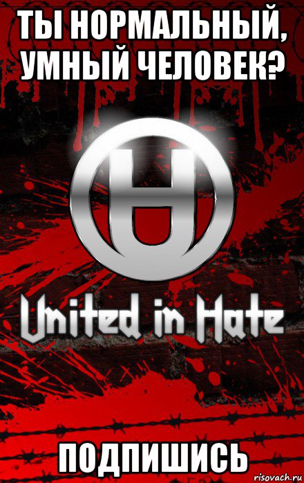 ты нормальный, умный человек? подпишись, Мем United Hatedom