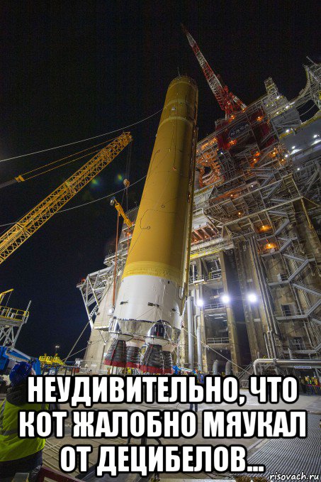  неудивительно, что кот жалобно мяукал от децибелов..., Мем Artemis Program - SLS Core Stage
