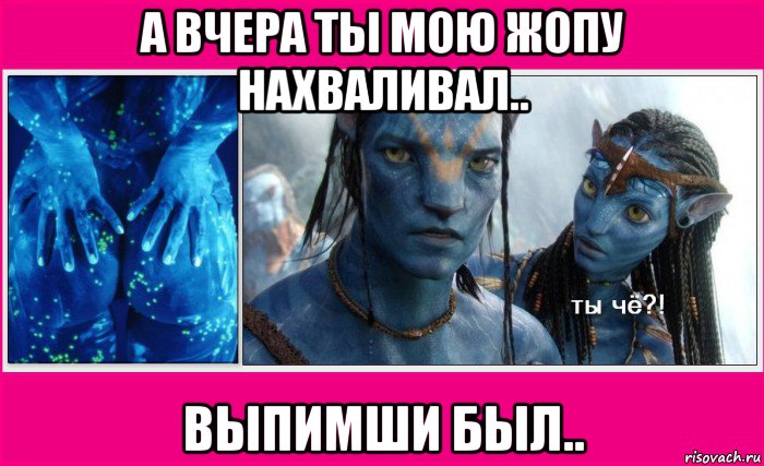 а вчера ты мою жопу нахваливал.. выпимши был.., Мем Аватарик