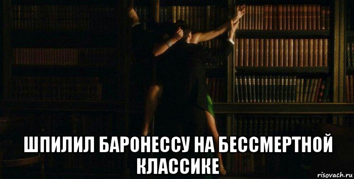  шпилил баронессу на бессмертной классике, Мем Библиотека интим книжных стеллажей