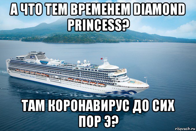 а что тем временем diamond princess? там коронавирус до сих пор э?, Мем Diamond Princess